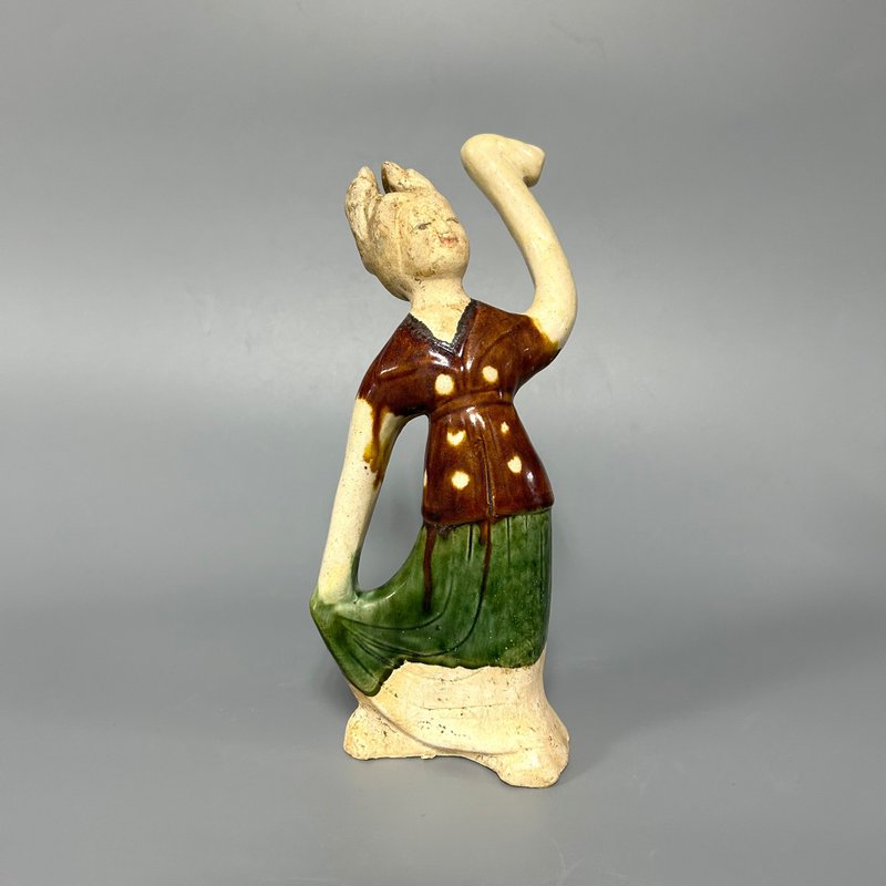 唐三彩仕女樂俑 - 擺飾/家飾品 - 陶 卡其色