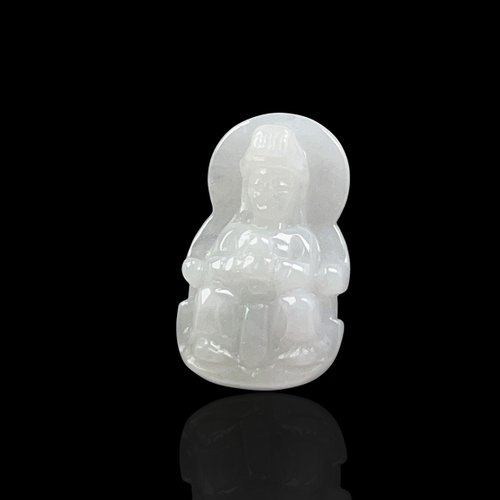 瓔珞珠寶盒 E.L.Jewelry Box 【天上聖母】白翡翡翠媽祖娘娘項鍊 | 天然緬甸玉翡翠A貨 | 送禮