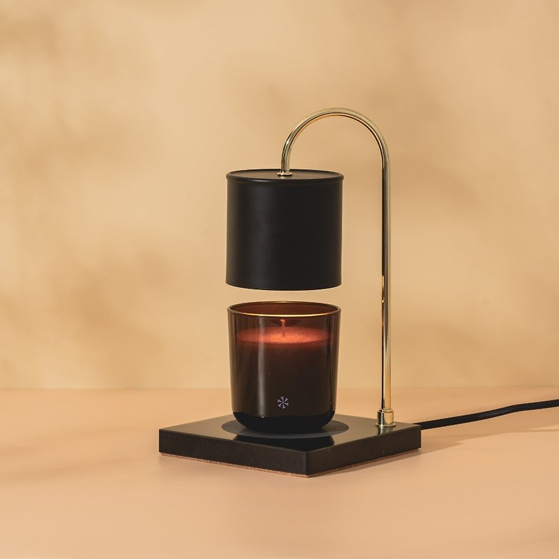 【キャンドル無料】Lykke No.88 マーブルデスクメルティングキャンドルランプ - ブラック 調光可能 保証付き - 照明・ランプ - 金属 ブラック