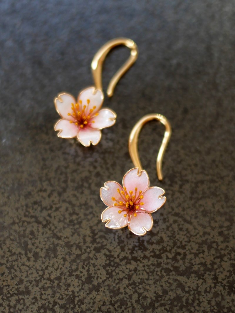 Sakura earrings - Earrings & Clip-ons - Other Materials Pink