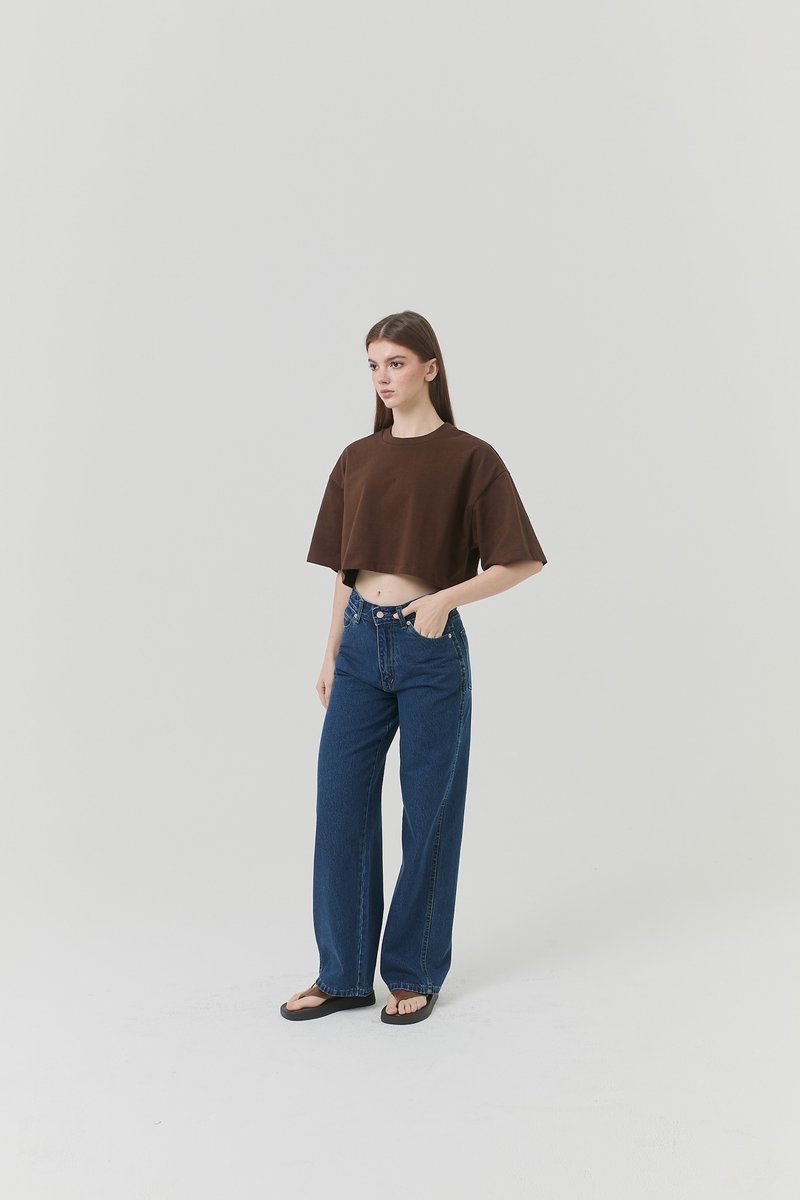 TRADEMARK CROP - 女 T 恤 - 棉．麻 
