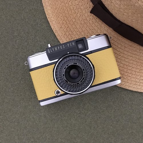 Olympus PEN EES-2 with lemon yellow color shrink genuine leather