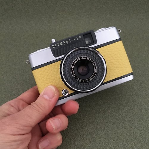 Olympus PEN EES-2 with lemon yellow color shrink genuine leather
