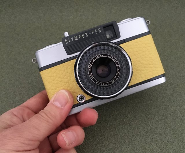 Olympus PEN EES-2 with lemon yellow color shrink genuine leather 