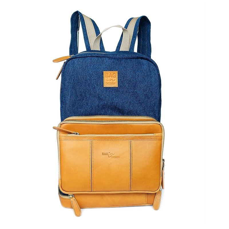 Backpack Transformer  i am Blue Jean - Backpacks - Genuine Leather 