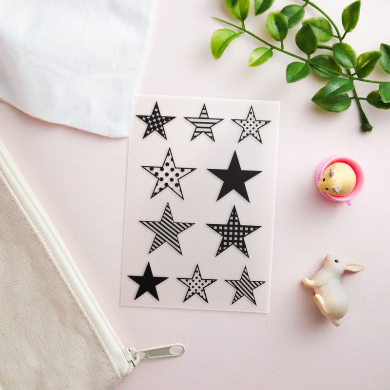 | Handmade DIY | Transfer stickers for irodo non-ironing cloth—star geometry x black - Knitting, Embroidery, Felted Wool & Sewing - Plastic Black