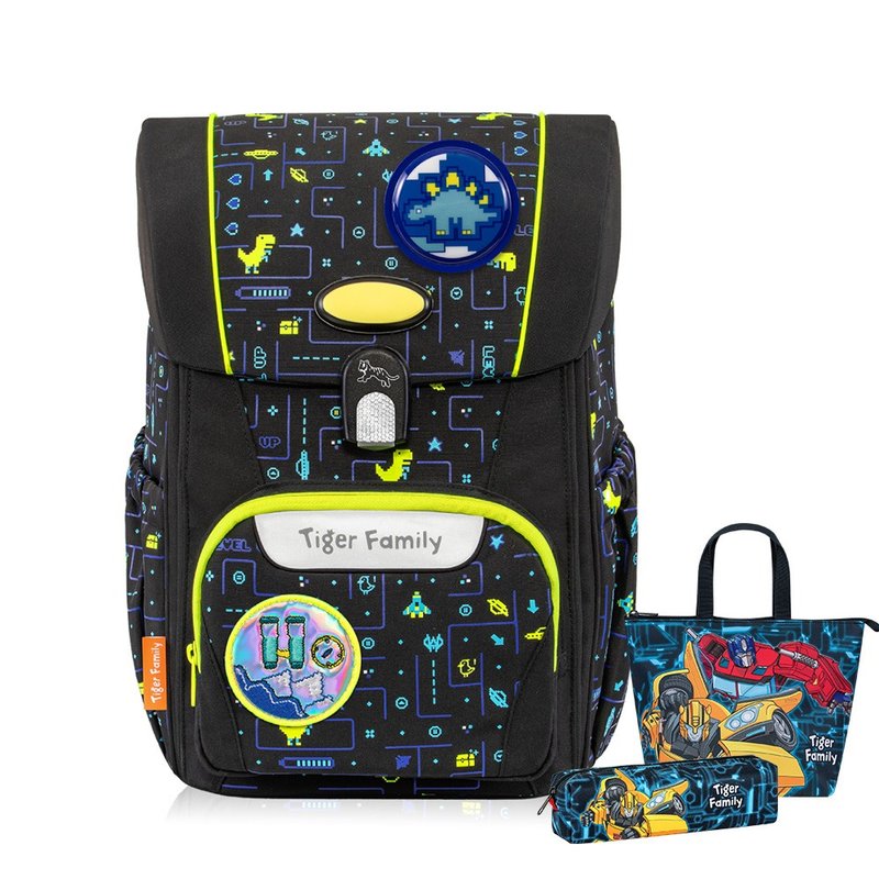 飛躍 護童安全ライト 超軽量脊椎保護ランドセルPro 2S -恐竜迷路 | 小学校中学年向け - リュック・バックパック - 防水素材 ブラック