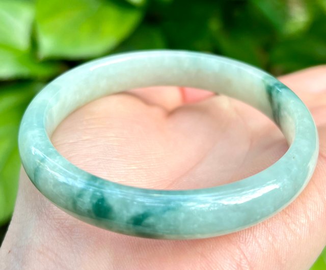 天然ジェダイト ひすい 翡翠 バングル ブレスレット Jade Bangle