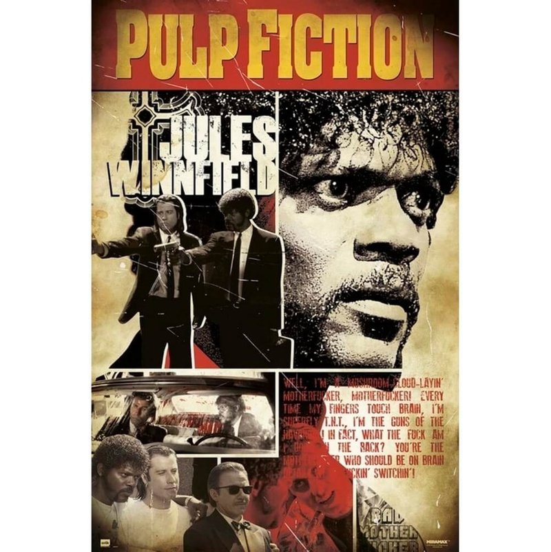 【黑色追緝令】 山謬傑克森 Pulp Fiction 進口海報 - 海報/掛畫/掛布 - 紙 多色