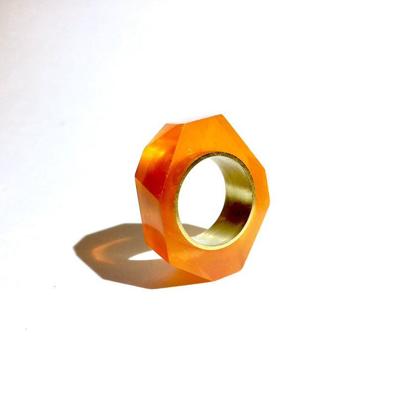 PRISM ring gold clear orange - แหวนทั่วไป - โลหะ สีส้ม
