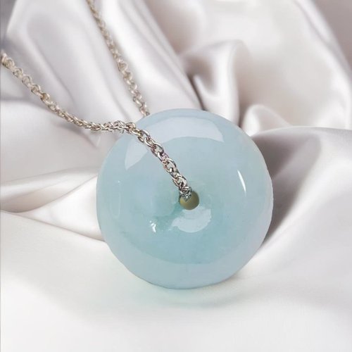 瓔珞珠寶盒 E.L.Jewelry Box 【願‧平安】冰綠翡翠平安扣吊飾 | 天然緬甸翡翠A貨 | 送禮