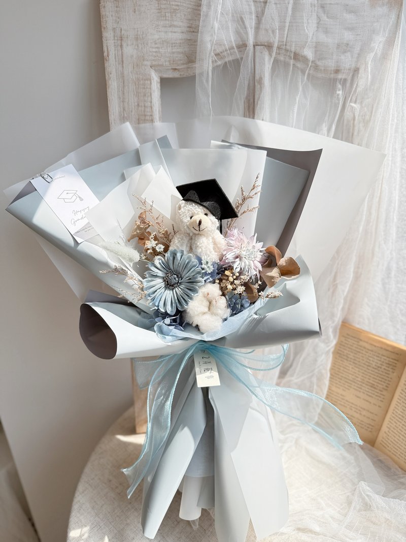 畢業花束 畢業熊花束 學士帽花束 乾燥花花束 擴香 - 乾燥花/永生花 - 植物．花 多色