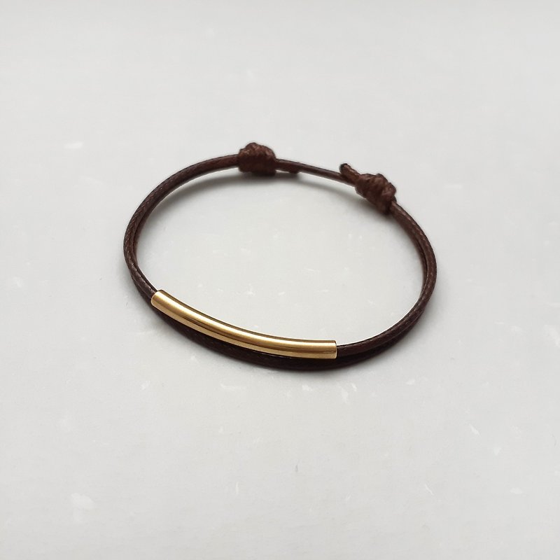 Wax bracelet Bronze wire rope rope bend Wax - สร้อยข้อมือ - วัสดุอื่นๆ สีนำ้ตาล