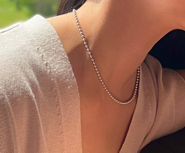 LAYOVV☆[Silver925] Silver ball chocker necklace 925 Sterling Silver) Heart toggle silver ball choker