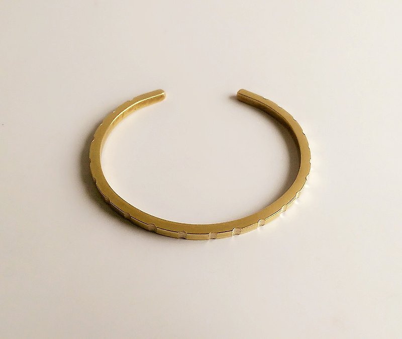 [Original color] Hand-made brass rule bracelet - Bracelets - Other Metals Gold
