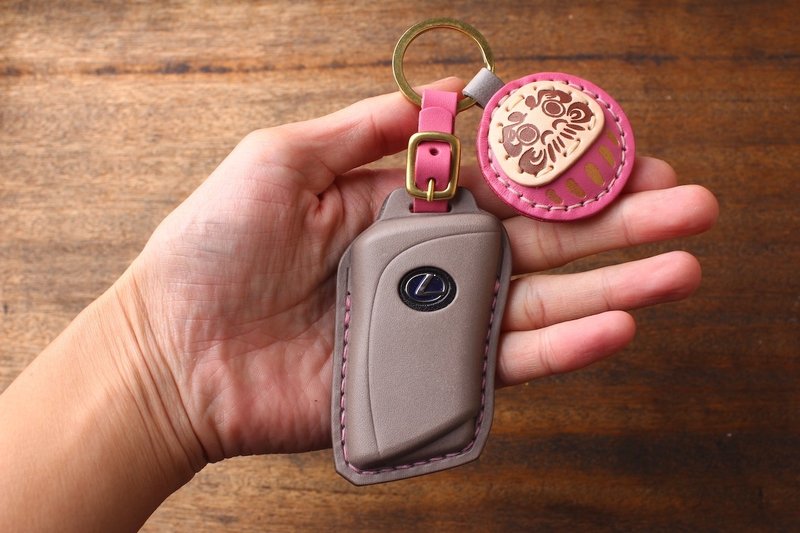 Tea skin Lexus Lexus key leather case UX250 NX200 IS300 RX350 ES LM customized - ที่ห้อยกุญแจ - หนังแท้ 