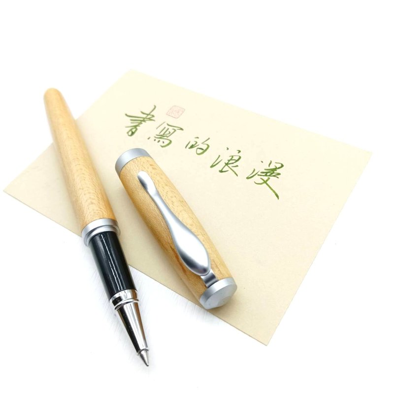 櫻桃色木筆 原木 鋼珠筆 一體手作 德國Schmitd 888F筆芯~ 虎之鶴 - 鋼珠筆 - 木頭 