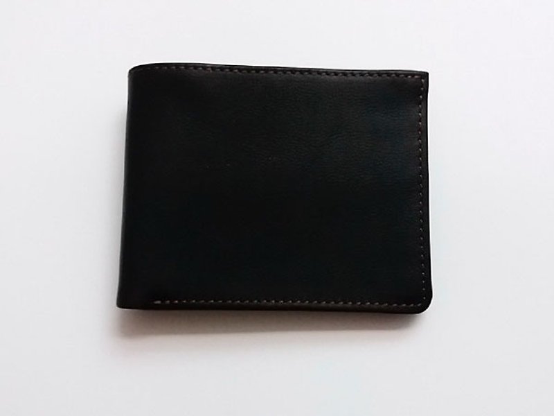 ........Black multi-card position cowhide short clip - Wallets - Genuine Leather 