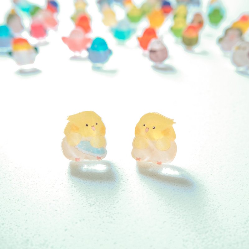 玄鳳鸚鵡耳環 雞尾鸚鵡 玄鳳鸚鵡 S925銀針 - 耳環/耳夾/耳骨夾 - 純銀 