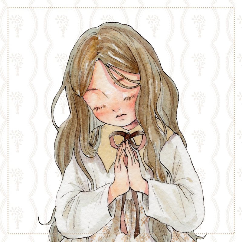 A Girl in Prayer - 貼紙 - 紙 