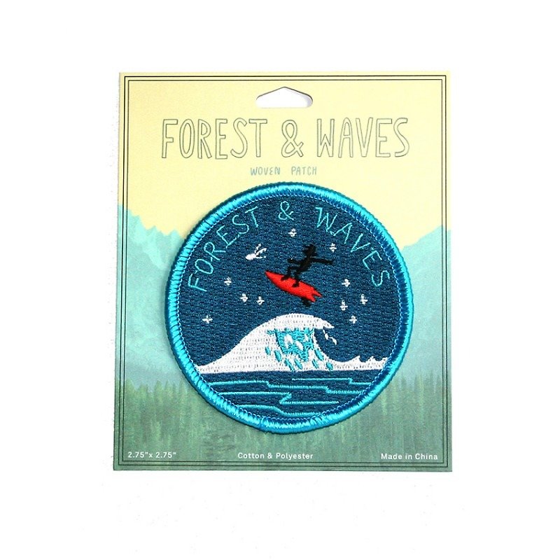 森と波の刺繡/ナイトパンチ - その他 - 刺しゅう糸 ブルー