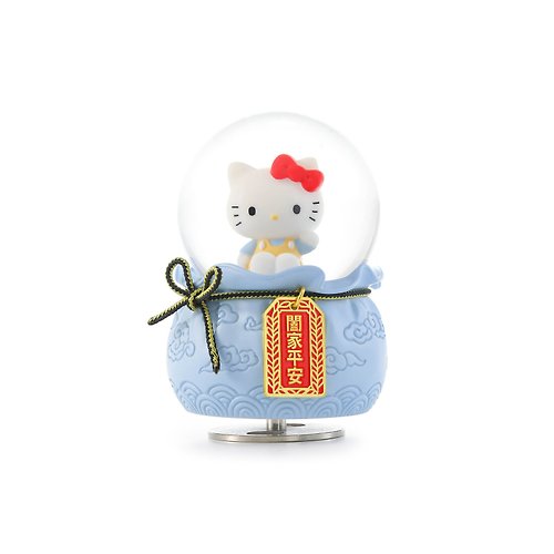 JARLL 讚爾藝術 Hello Kitty 闔家平安御守水晶球音樂盒生日聖誕交換禮物新居開運