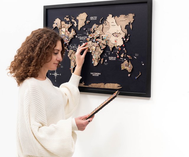 額入りウォールアート、3Dトラベルマップボード、クリスマスギフト