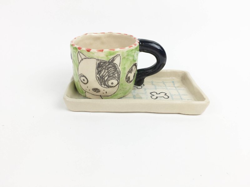 Nice Little Clay Manual Cup Set_贱狗0135-14 - แก้วมัค/แก้วกาแฟ - ดินเผา สีเขียว