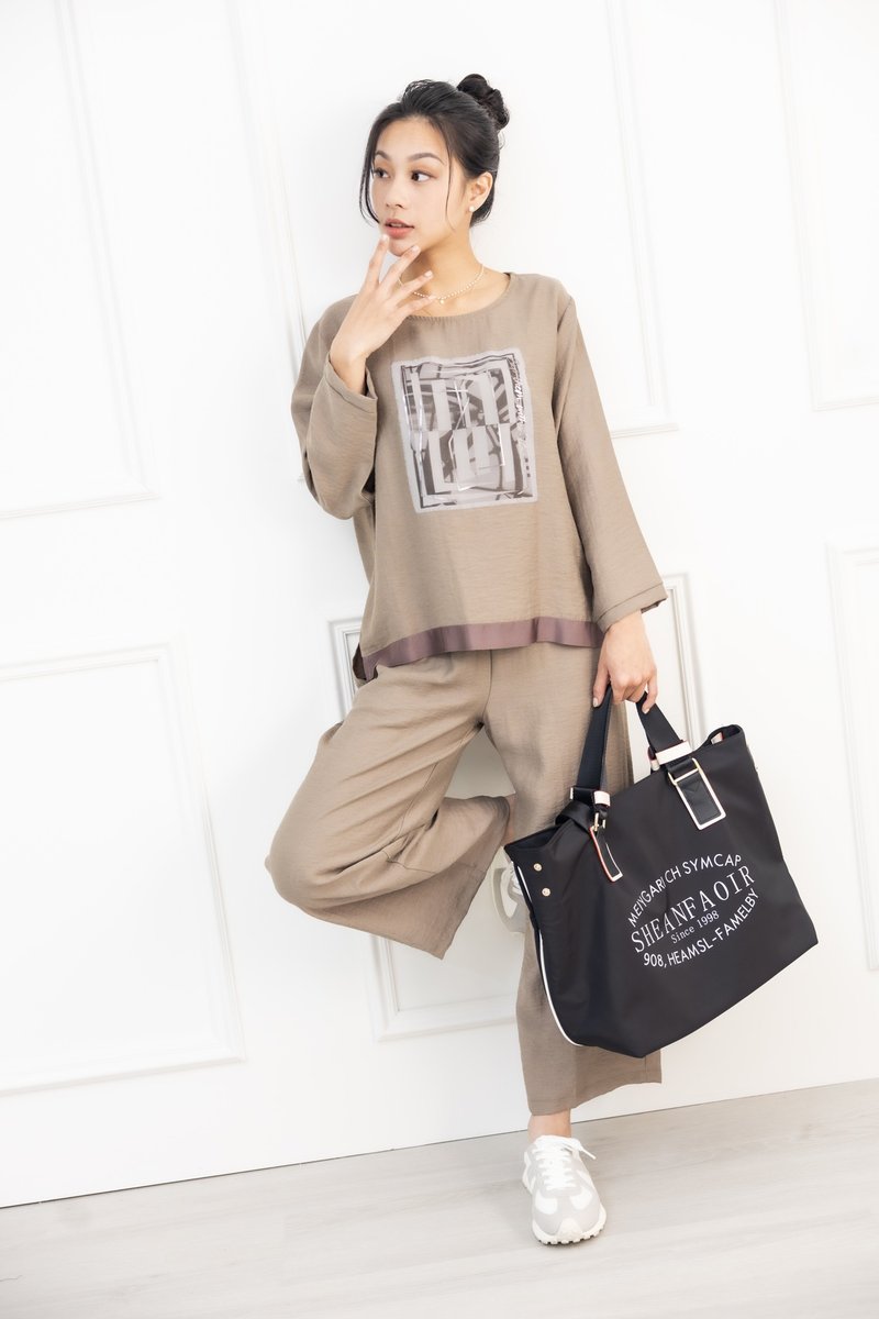 Silver frame long sleeve top olive green - เสื้อผู้หญิง - วัสดุอื่นๆ สีเขียว