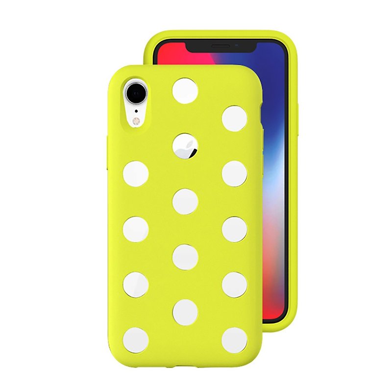 AndMesh-iPhone XR Dot Double Collision Protective Case-Lime Yellow (4571384959094 - Phone Cases - Other Materials Yellow