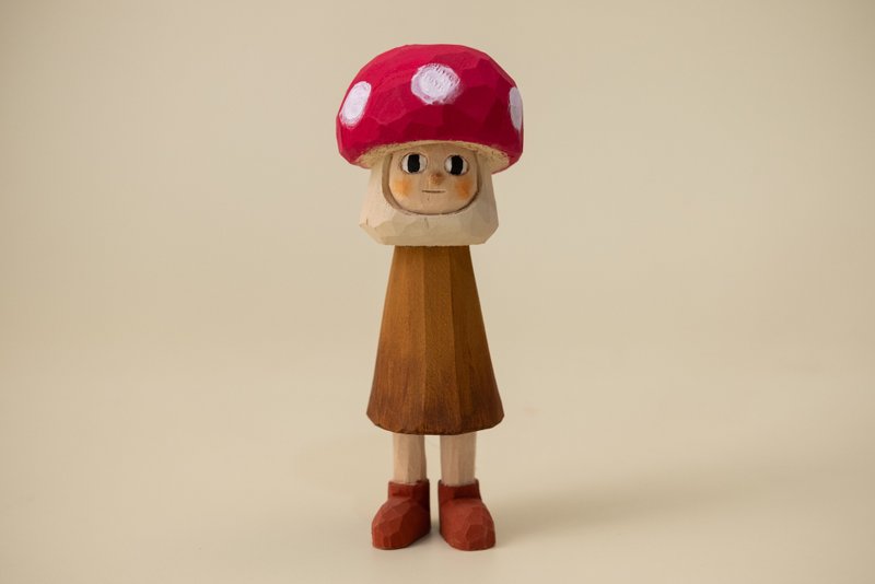 Uni Mushroom - 公仔/玩偶 - 木頭 紅色