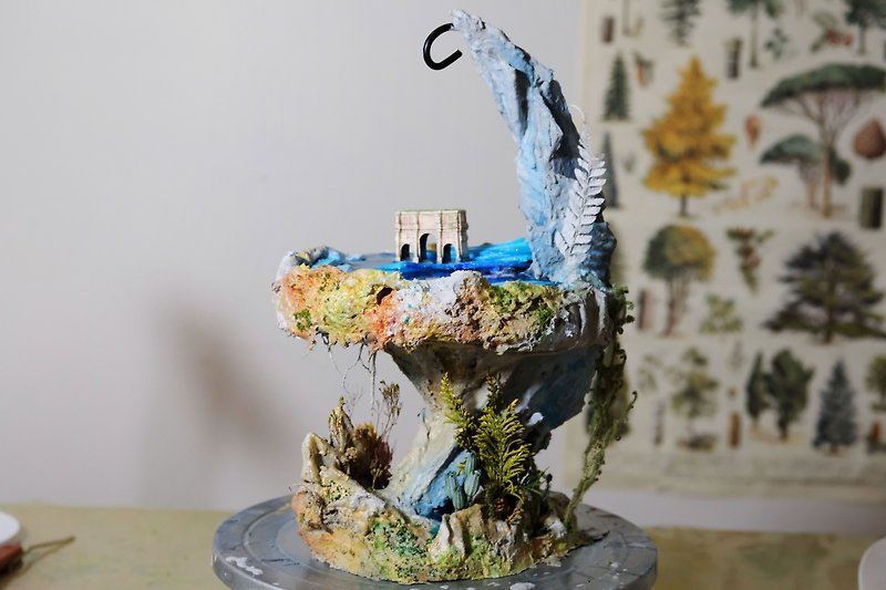 Medium and large epoxy resin creation waterscape hand-making course epoxy resin Cement landscaping miniature scene - Other - Cement 