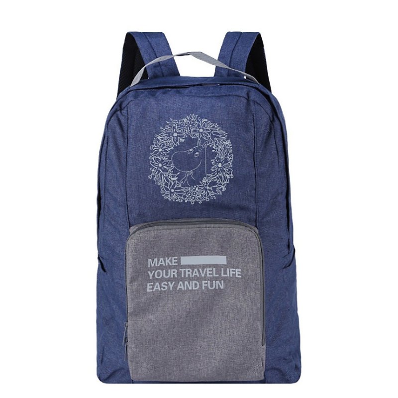 Moomin 噜噜米 authorized - folding storage bag (blue) - กระเป๋าเป้สะพายหลัง - เส้นใยสังเคราะห์ สีน้ำเงิน