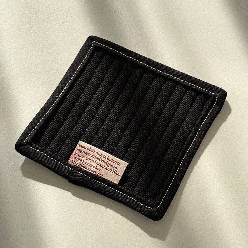 Tea coffee coaster _ Black - Coasters - Cotton & Hemp Black
