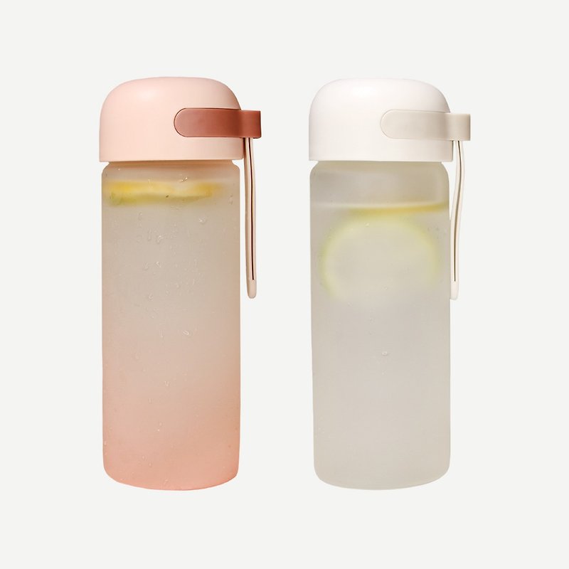 [Additional purchase] Frosted glass water bottle 420ml, carry it with you for a whole day of hydration - Pitchers - Glass 