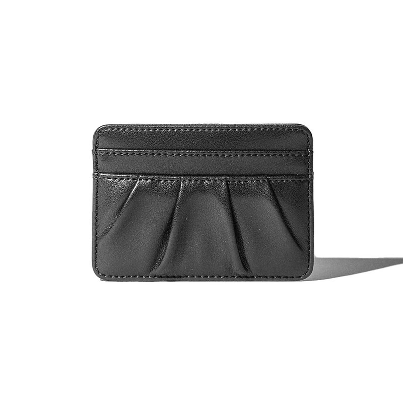 DOUGH Flat Card Holder Wallets black - 錢包/皮夾/長短夾 - 真皮 黑色