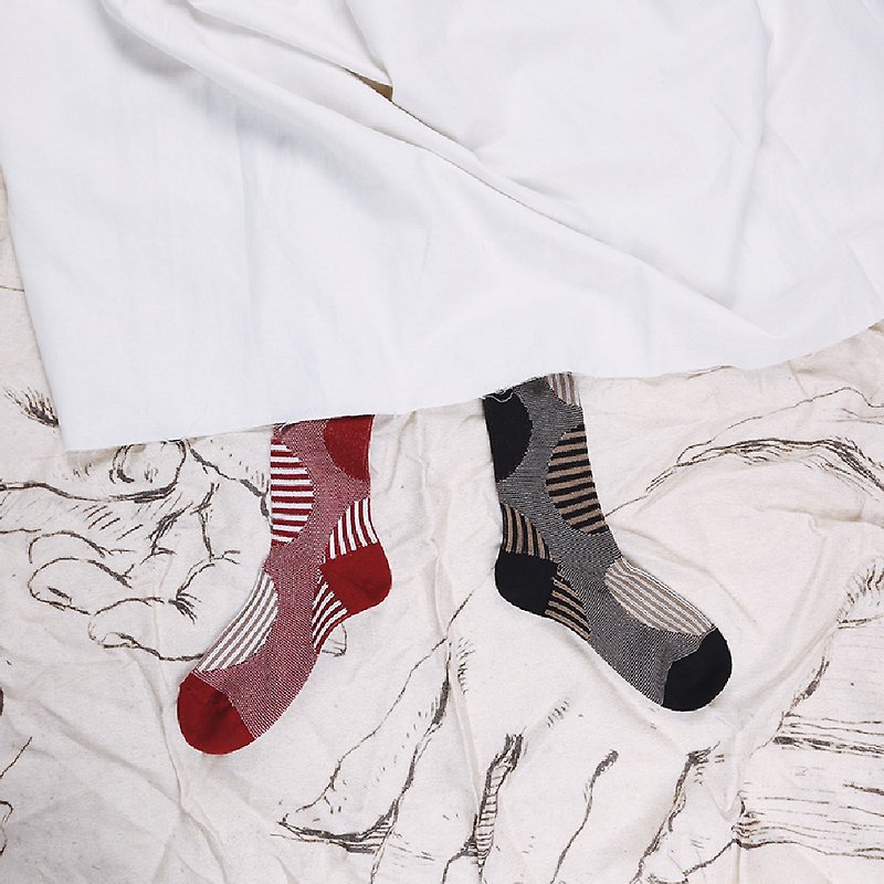 襪子 純棉設計感圈圈條紋多種肌理 中長筒可愛文藝俏皮森系 - 其他 - 棉．麻 