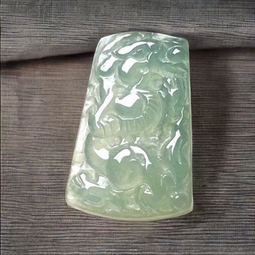 瓔珞翡翠 冰種油青翡翠懷古龍牌項鍊 | 天然緬甸玉A貨翡翠 | 送禮
