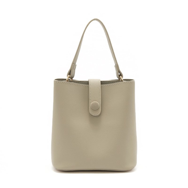 Good feeling daily portable 2WAY bucket bag #流杨 - Drawstring Bags - Faux Leather Khaki