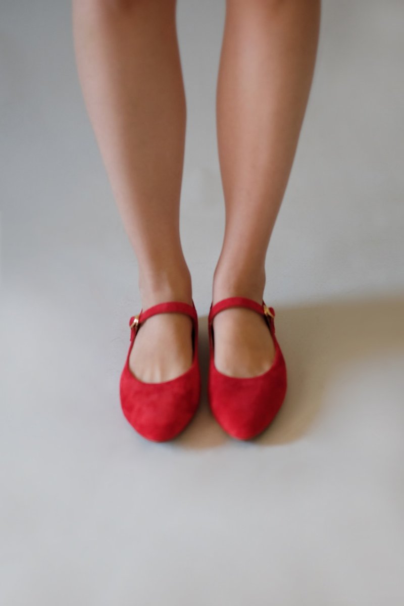 mary.J (Rouge) Rouge Flats Special Edition Mary Jane | WL - Women's Leather Shoes - Cotton & Hemp Red