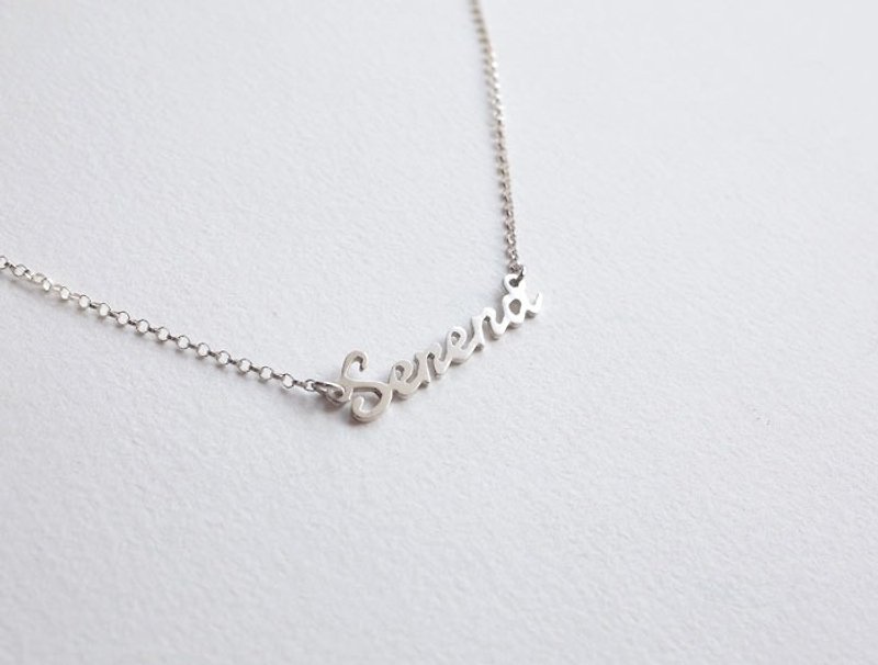 ni.kou sterling silver alphabet name custom pendant necklace - สร้อยคอ - โลหะ 