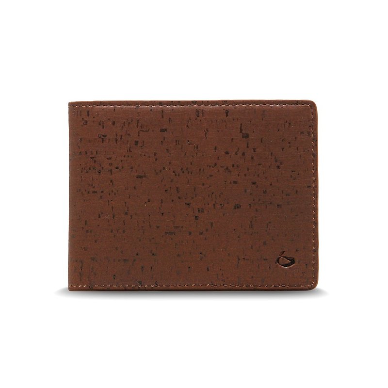 CORCO simple cork short clip - Cool dark Brown - กระเป๋าสตางค์ - วัสดุกันนำ้ 