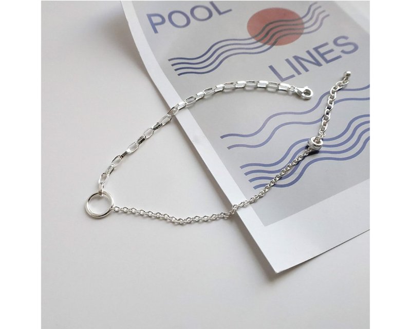 I round I 925 sterling silver anklet - กำไลข้อเท้า - เงินแท้ สีเงิน