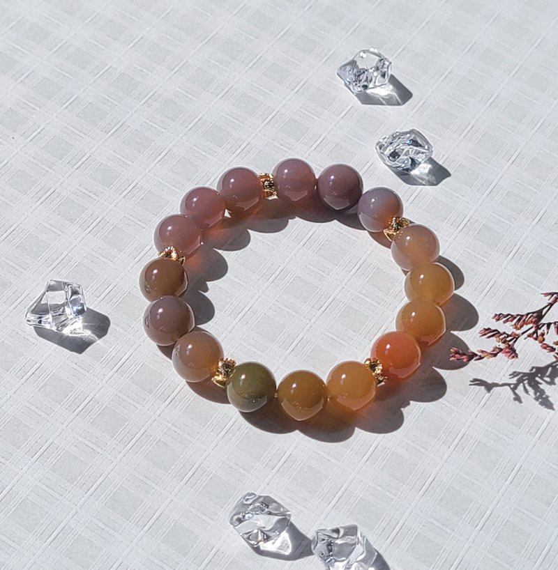 聖誕禮盒 阿拉善瑪瑙 || 辟邪防小人 招財 舒壓助眠 水晶手鍊 - 手鍊/手環 - 水晶 多色