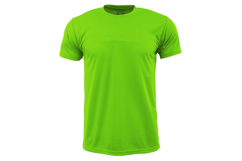 X-DRY素面吸濕排汗圓領T ::螢光綠::男女可穿 - 男裝運動服/上衣 - 聚酯纖維 綠色