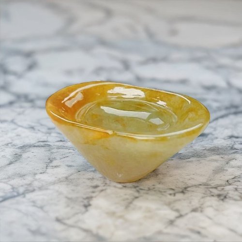 瓔珞珠寶盒 E.L.Jewelry Box 飄黃翡翡翠元寶 | 天然緬甸玉A貨翡翠 | 送禮