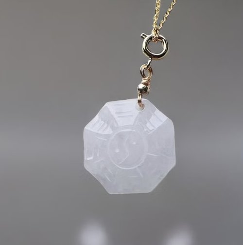 瓔珞珠寶盒 E.L.Jewelry Box 【擋煞‧避邪】冰種翡翠八卦項鍊 | 天然緬甸玉A貨翡翠 | 送禮