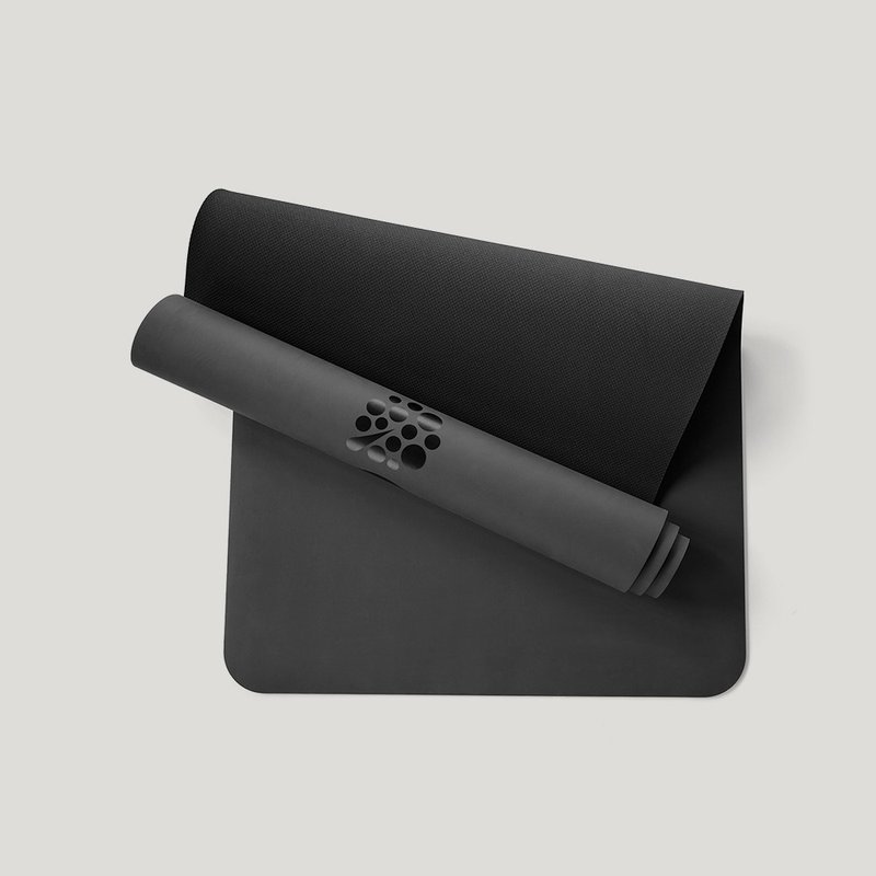 【QMAT】5MM natural rubber yoga mat-STONE made in Taiwan - Yoga Mats - Rubber Black