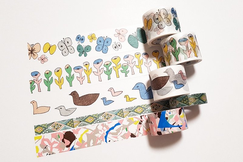 mt x minä perhonen 和紙膠帶 / 2021 Summer 5入全套組 - 紙膠帶/和紙/PET - 紙 多色