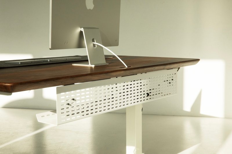Underdesk Organizer Grid - 捲線器/電線收納 - 不鏽鋼 白色